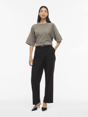 VILIGA 2/4 O-NECK KNIT TOP - N 4962840 Grey