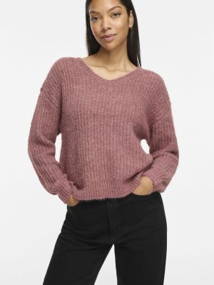 VILAMPE V-NECK L/S KNIT TOP-NO 5022294 Purple