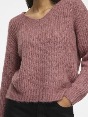 VILAMPE V-NECK L/S KNIT TOP-NO 5022294 Purple