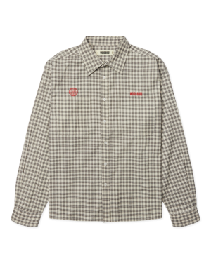 WBBuzo EMB Check Shirt Off White