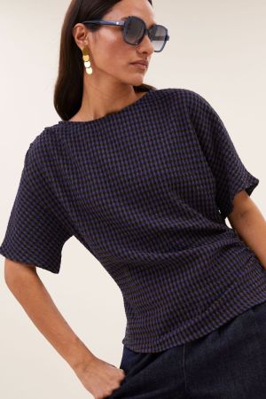 lola check blouse 1653 galaxy che