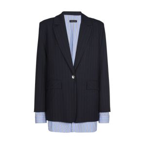 City blazer met hemdlook 20 Blue Black