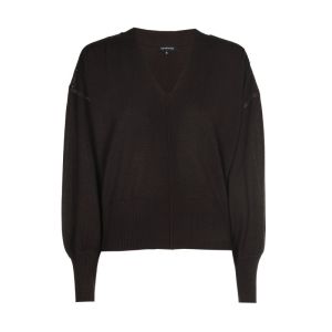 Fijngebreide pull met strassde 30 Coffee