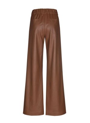 Palazzo broek in vegan leather 36 Caramello