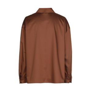 Blouse in shiny katoen 36 Caramello