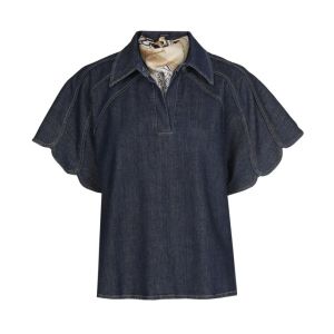 Denimtop met sjaal 23 Jeans Dark B