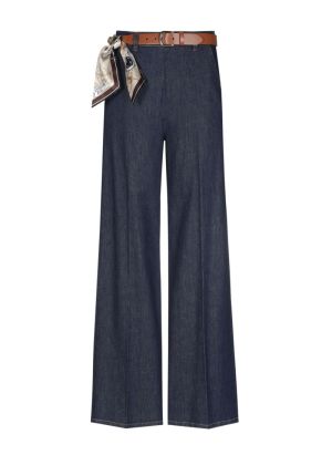 Soepele denimbroek, mid waist 23 Jeans Dark B