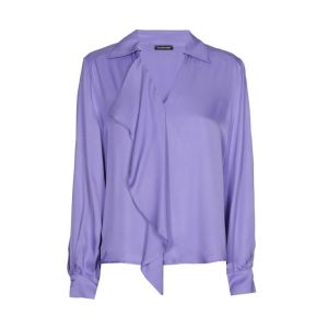 Shiny blouse met jabotdetail 40 Violet