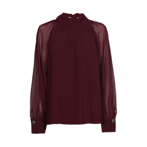 Geklede tuniek met rugdetail 51 Wine Red