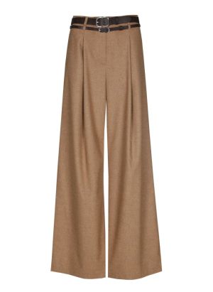 Elegante broek met dubbele rie 35 Camel