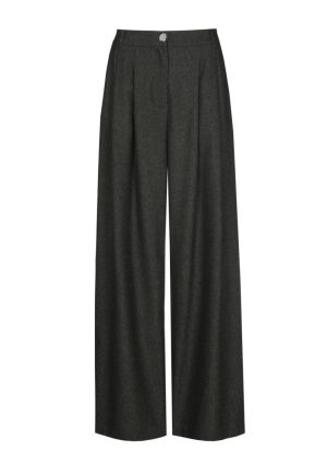 City-look broek, elastic waist 61 Green
