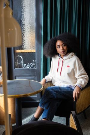 9557 CAM HOODIE ECRU MULTI