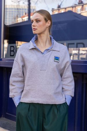 9566 CAM SWEATER GREY CHINE