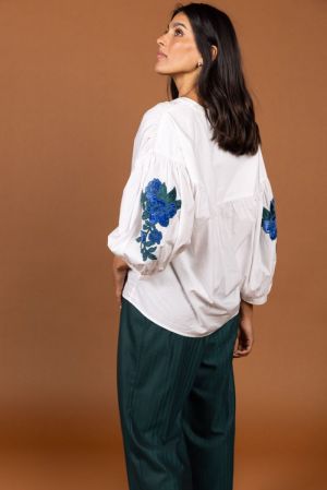 9567 SH BLOUSE PETROL