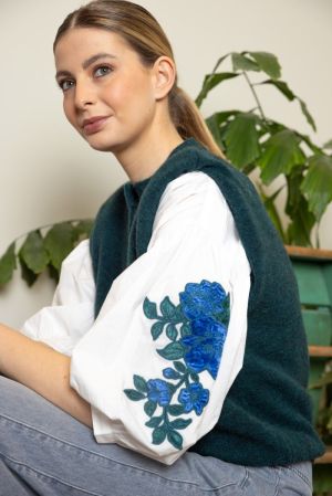 9567 SH BLOUSE PETROL