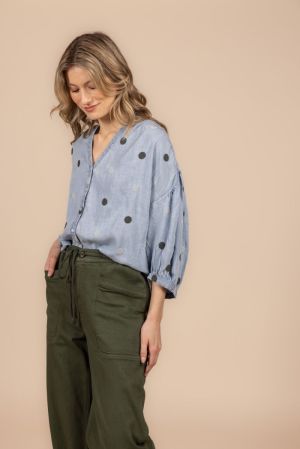 9660 SH BLOUSE LIGHT BLUE JEAN