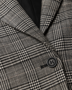 WBYun Check Blazer 0005 Black-Grey