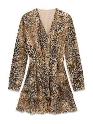 CLARISSE BELTED FLAR W4225 LEOPARD S